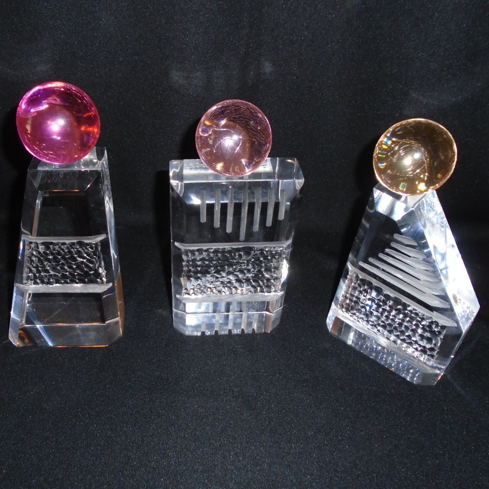 Set of 3 Lucite Sculptures by Shlomi Haziza